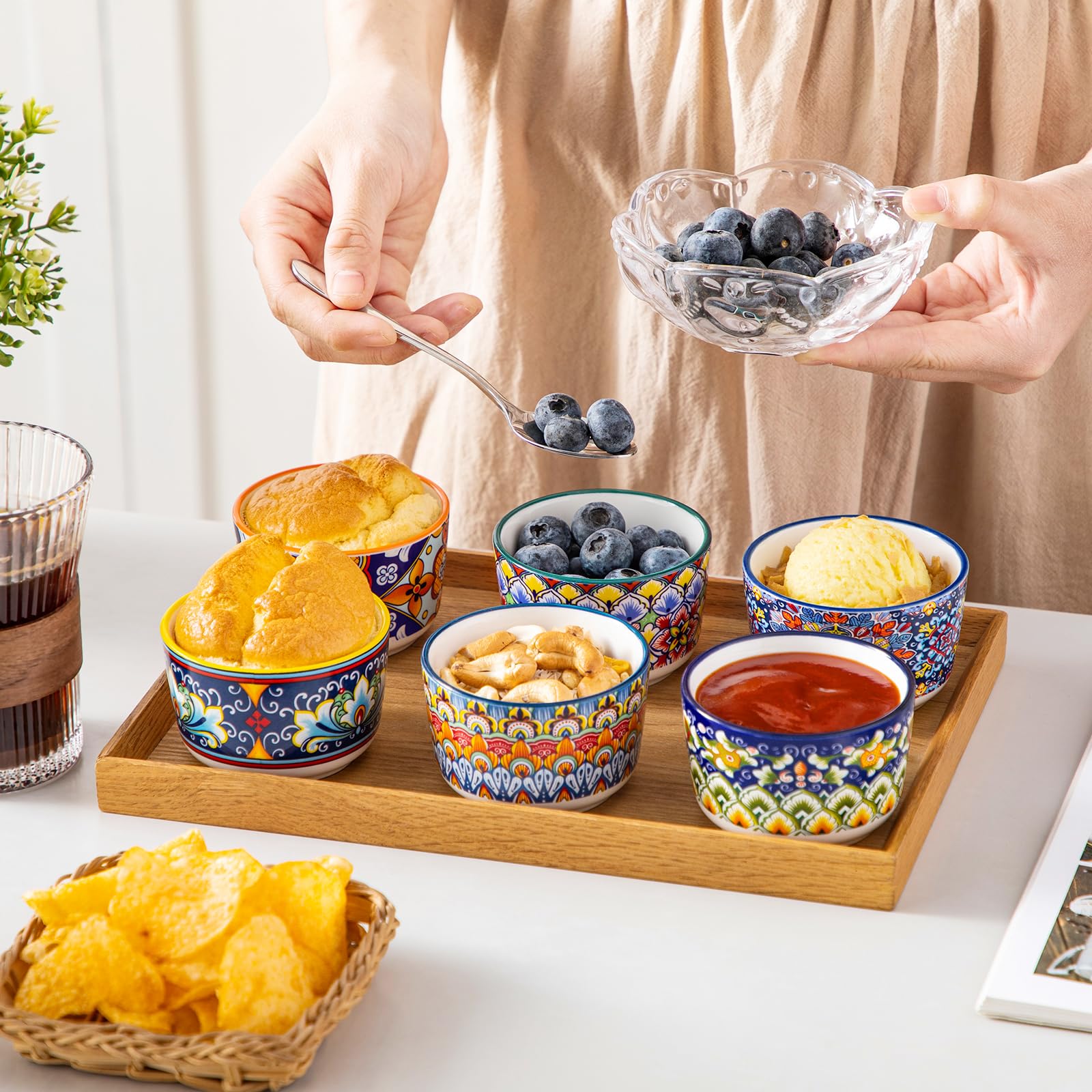 Ramequines Vancasso para dips y salsas, tamaño práctico
