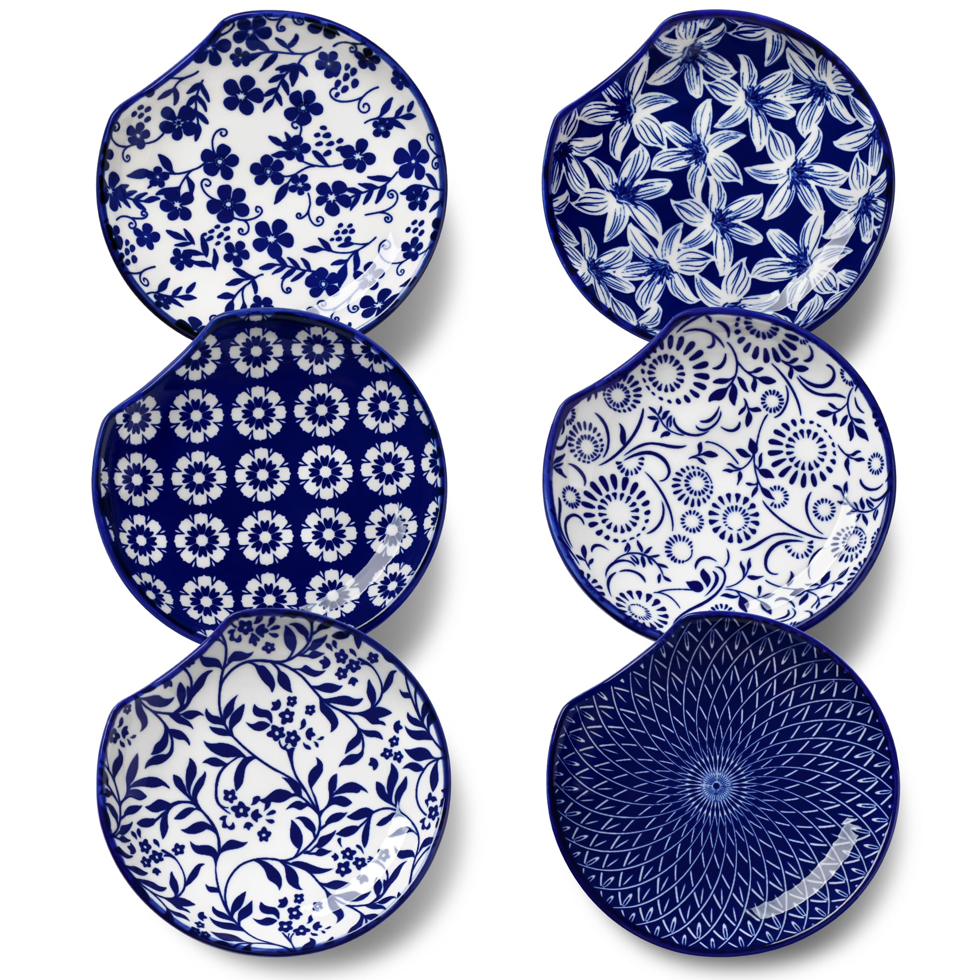 Vancasso reposacucharas ceramico azul blanco floral, mantiene la encimera ordenada.