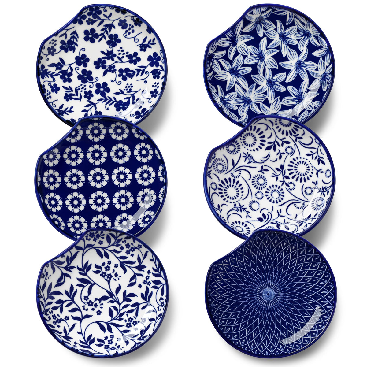 Vancasso reposacucharas ceramico azul blanco floral, mantiene la encimera ordenada.