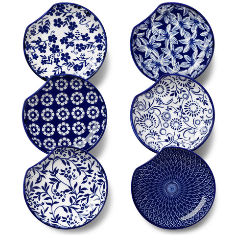 Vancasso reposacucharas ceramico azul blanco floral, mantiene la encimera ordenada.