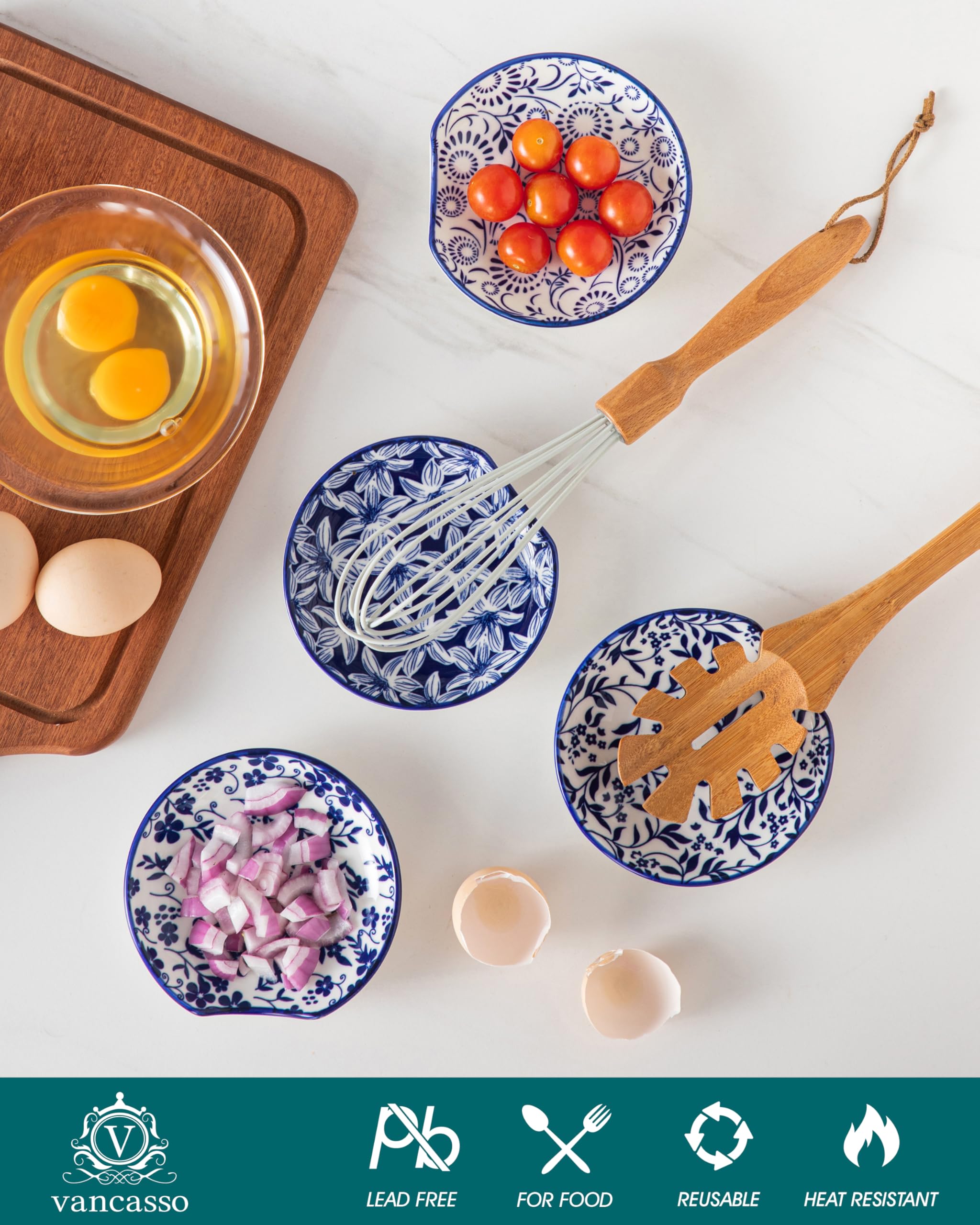 Vancasso reposacucharas diseño clasico floral, aporta estilo a tu cocina.