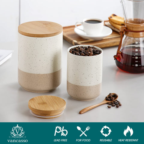 Sabine cerámico para almacenamiento de café, azúcar, té y especias en la cocina.