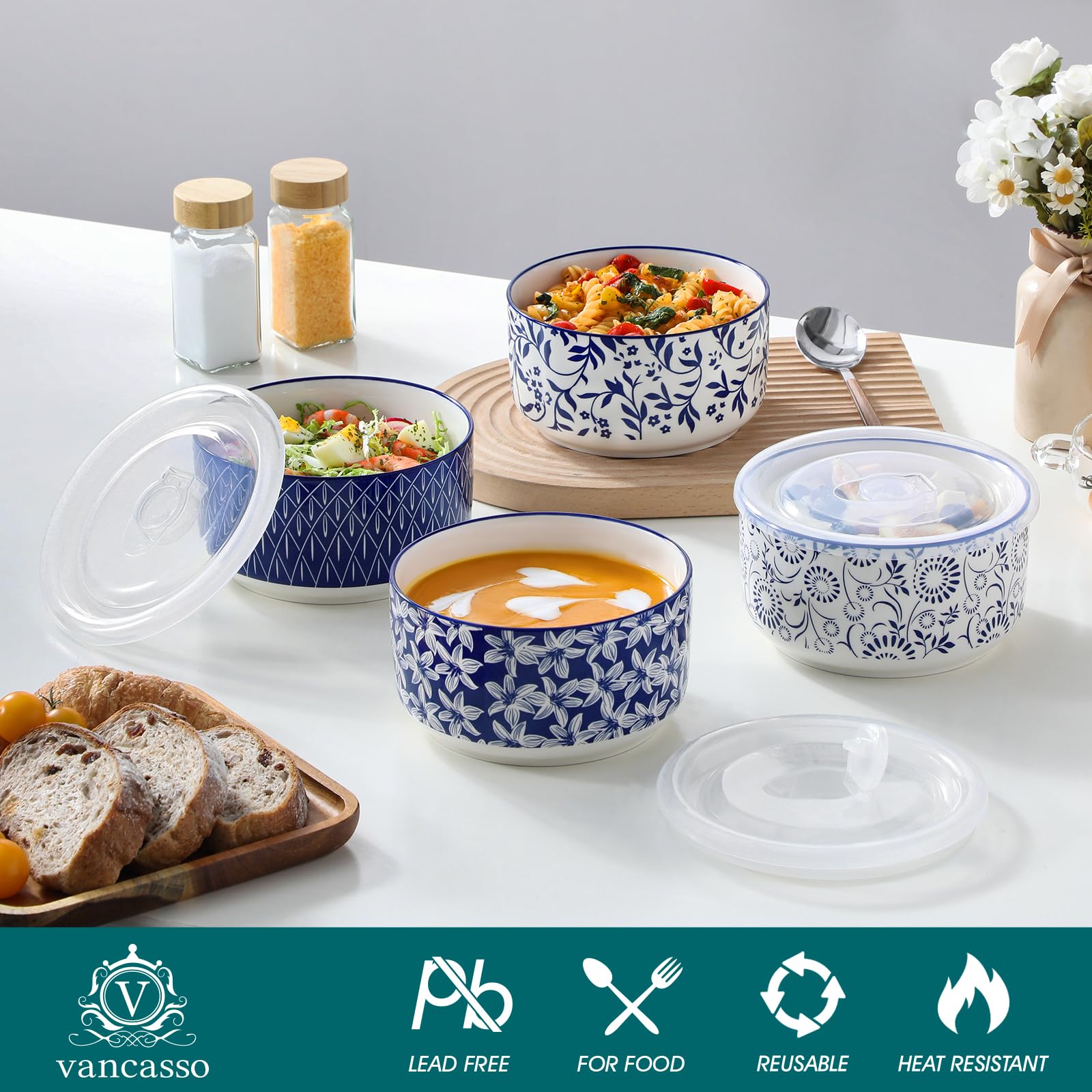 Vancasso Selene: cuenco con tapa para almacenamiento sin olores
