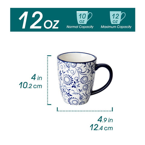 Taza SELENE de vancasso, azul vintage, asa cómoda para sostener.