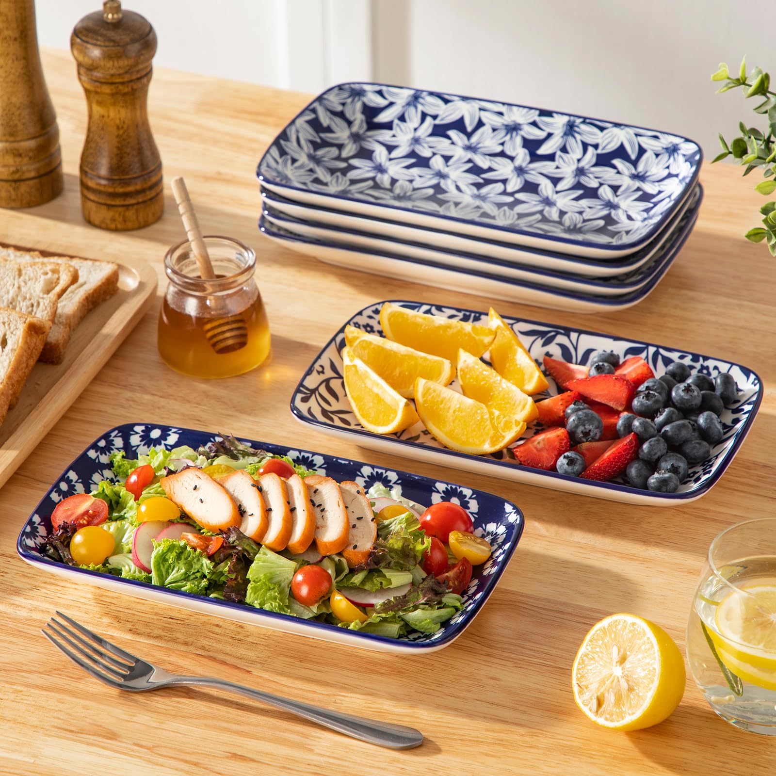 Selene de Vancasso, plato rectangular para cenas diarias y decoración de mesa.