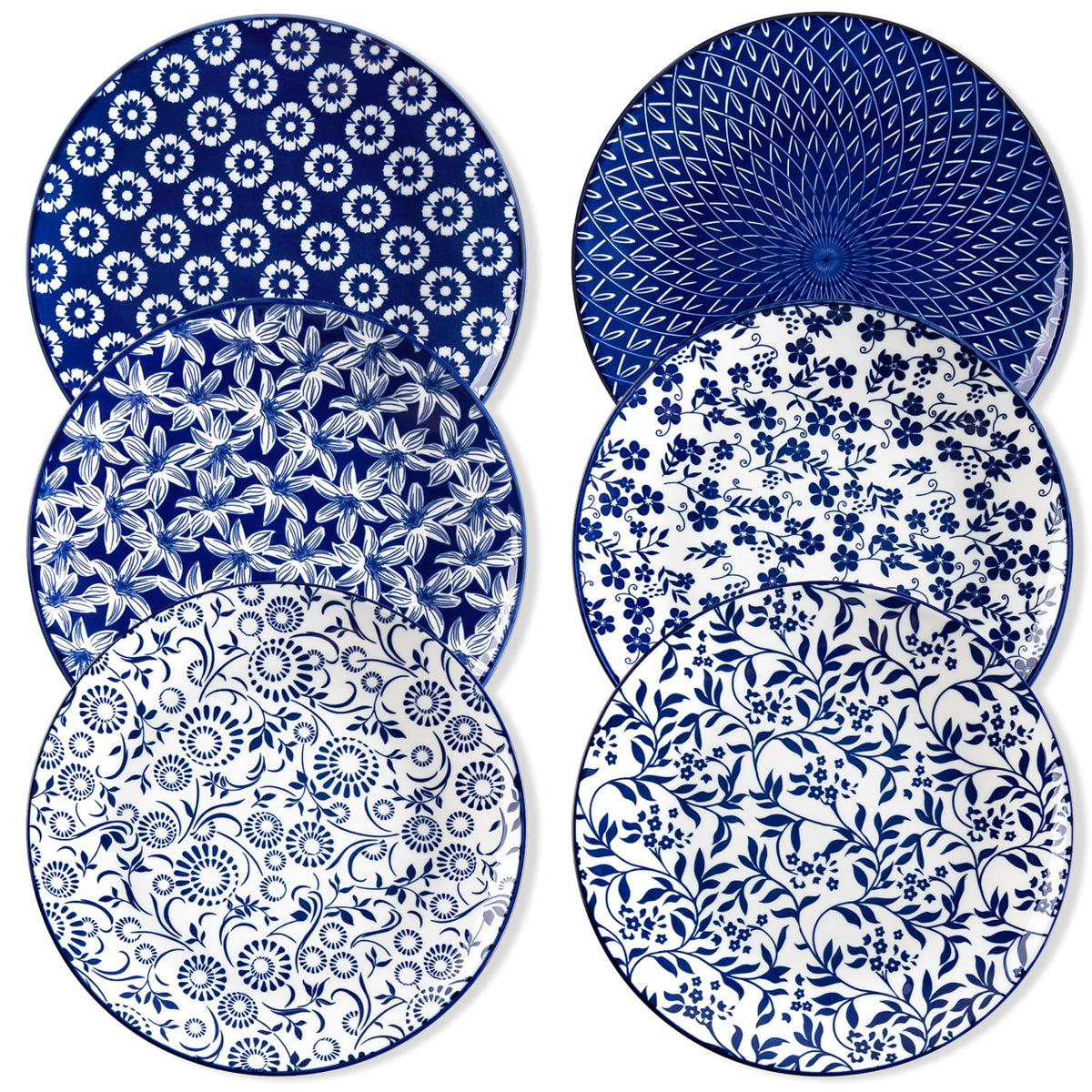 Vancasso Selene: plato grande azul y blanco para una cena elegante.