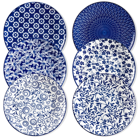 Vancasso Selene: plato grande azul y blanco para una cena elegante.