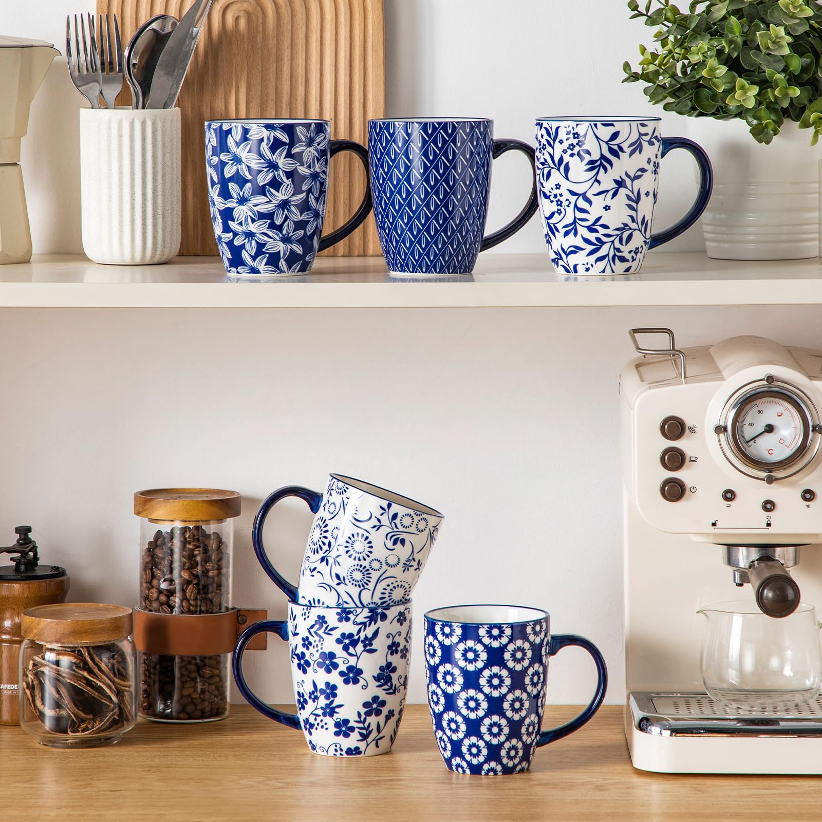 Regalo perfecto con diseño azul vintage para amantes del café.