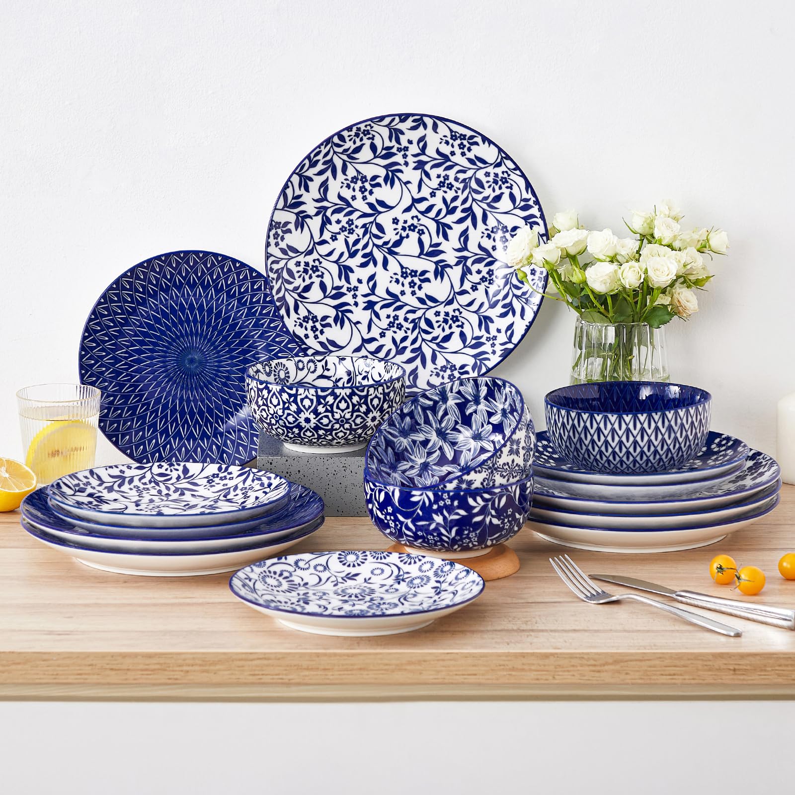 Vancasso Selene: set de 6 platos grandes para cenas y picnics.