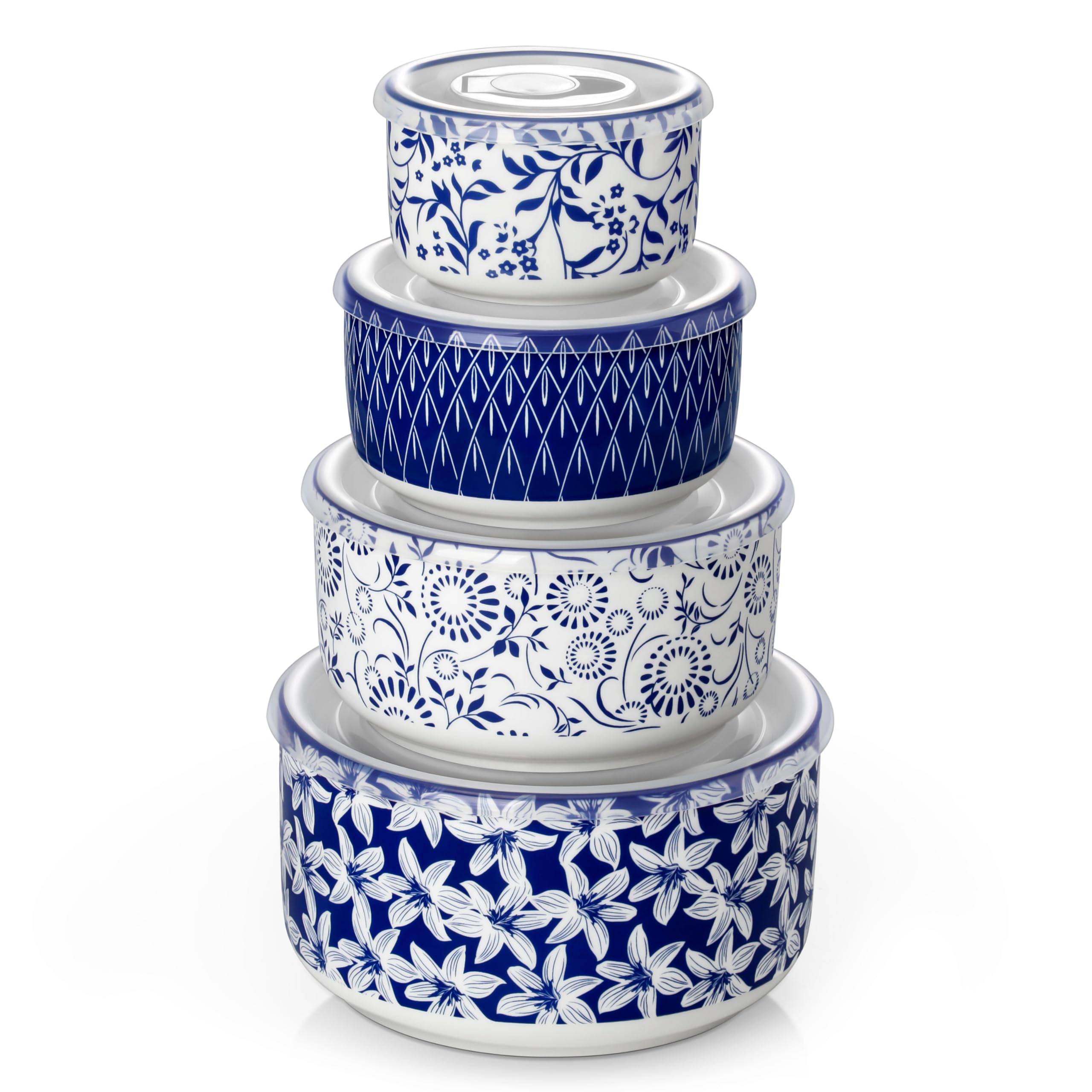 Conjunto vancasso SELENE de tazones apilables con tapas de cerámica