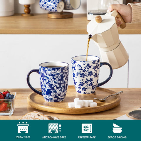 Uso diario con gran capacidad 16oz para café, té o chocolate caliente.