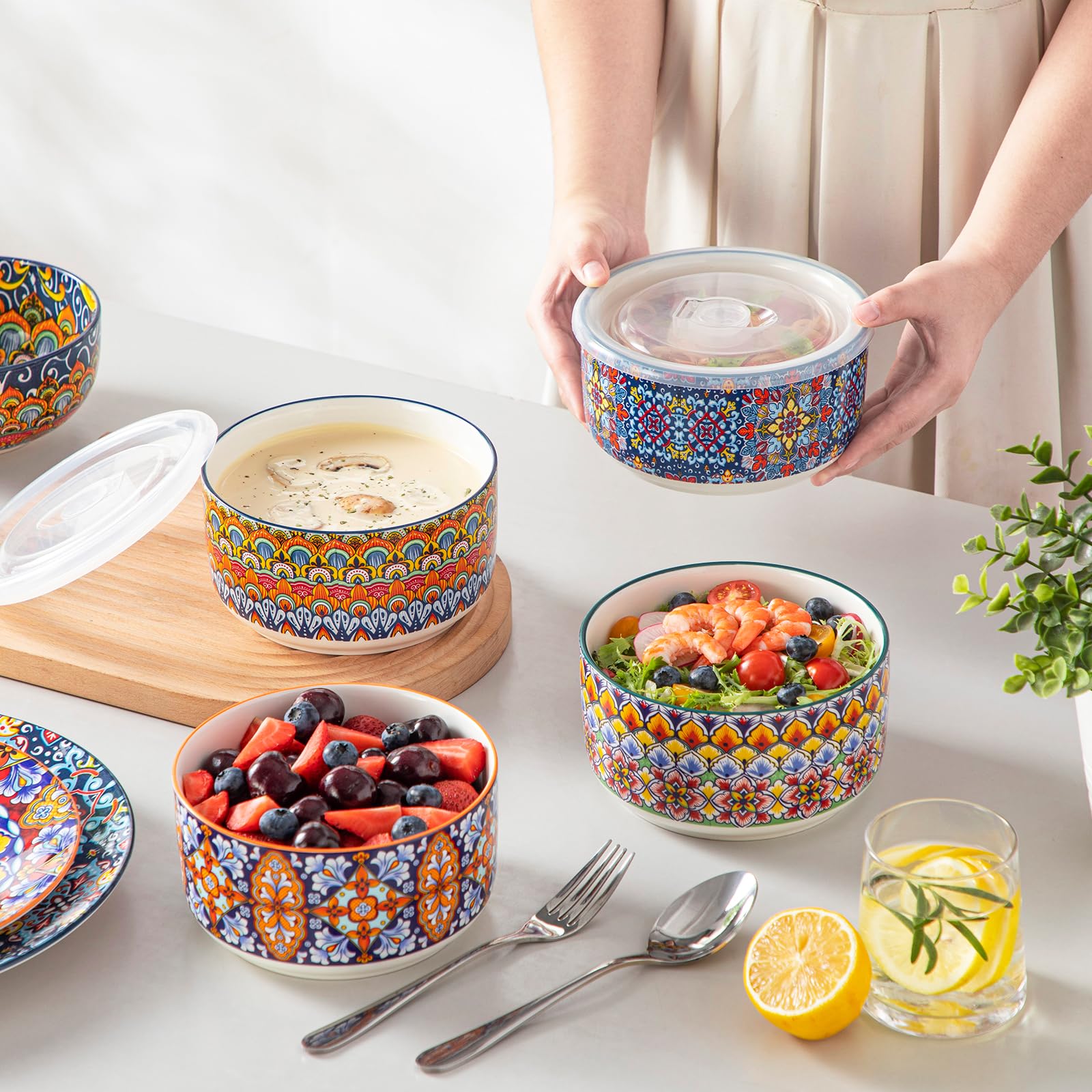 Disenos bohemios Vancasso SIMI que añaden color a la mesa