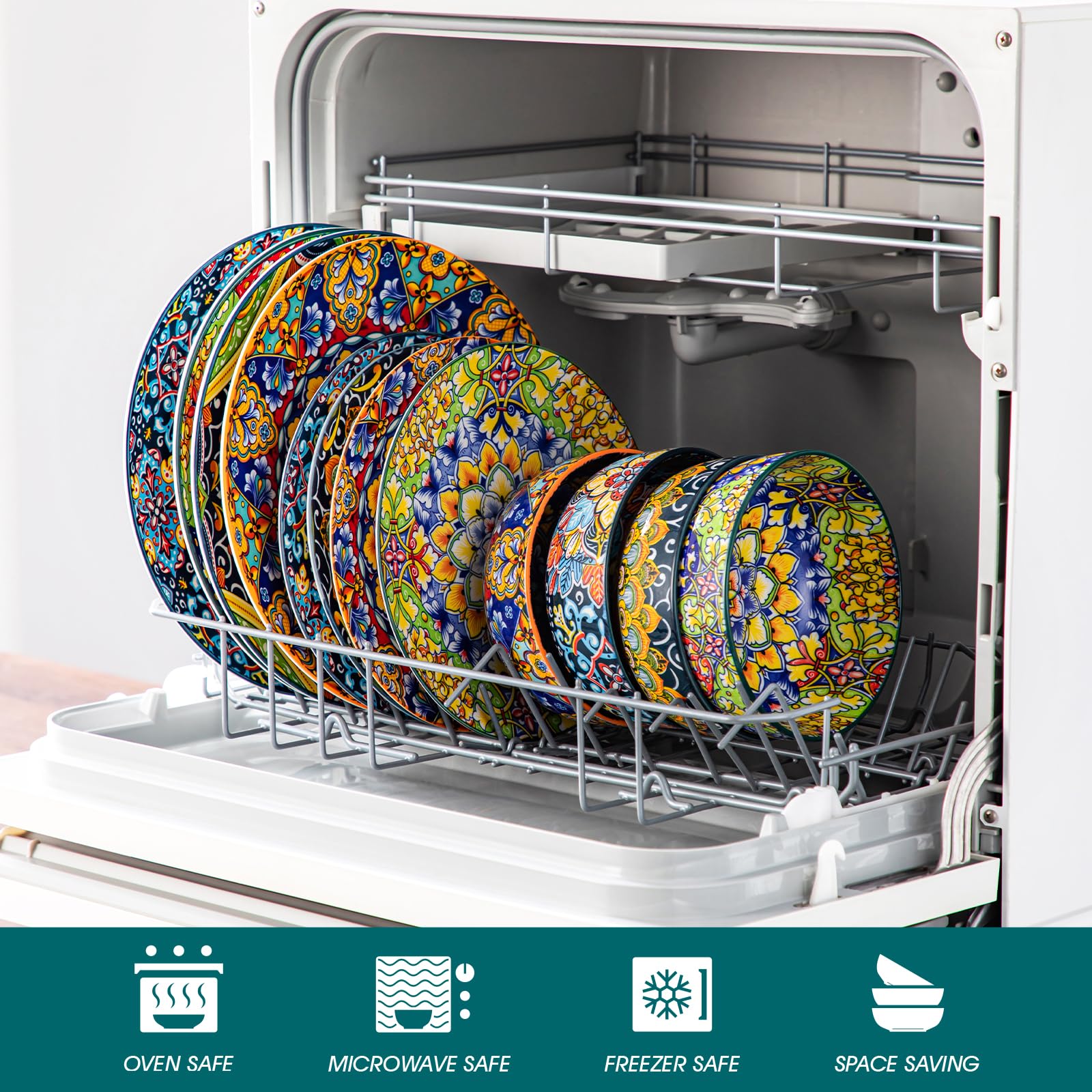 Diseño bohemio colorido SIMI aporta estilo a la mesa.
