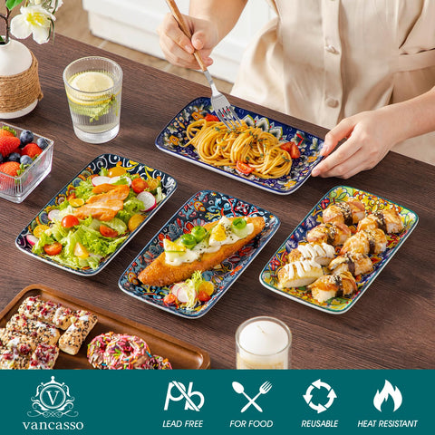 Conjunto de seis platos ceramicos Simi para diversas ocasiones.