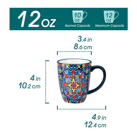 Vancasso SIMI tazas boho con asa amplia para agarre cómodo.