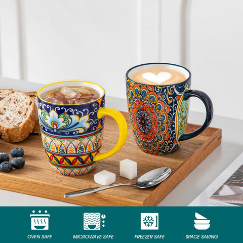 Vancasso SIMI tazas boho aptas para microondas y lavavajillas.