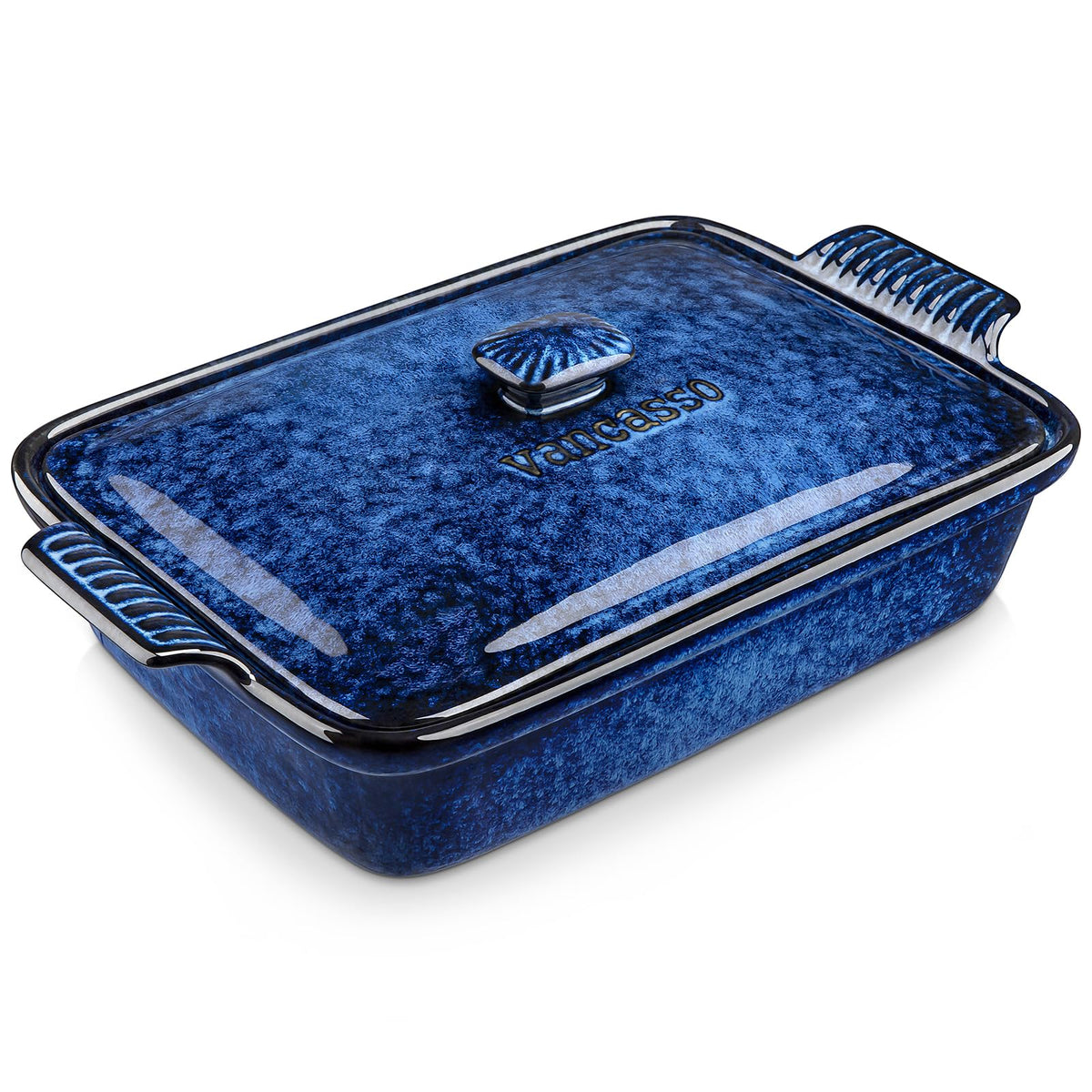 Cazuela de cerámica Vancasso Starry azul con acabado vidriado para hornear uniforme