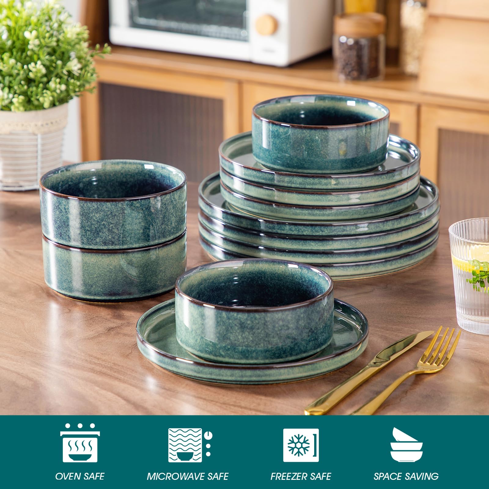 Vancasso Starry conjunto para 4, vajilla elegante para comidas diarias.