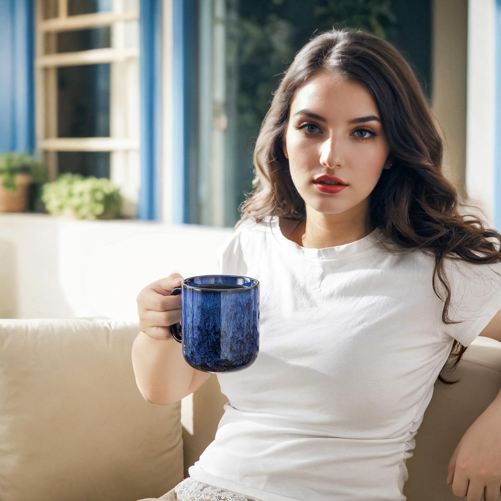 Taza vancasso STARRY azul apta para microondas y calentamiento rápido