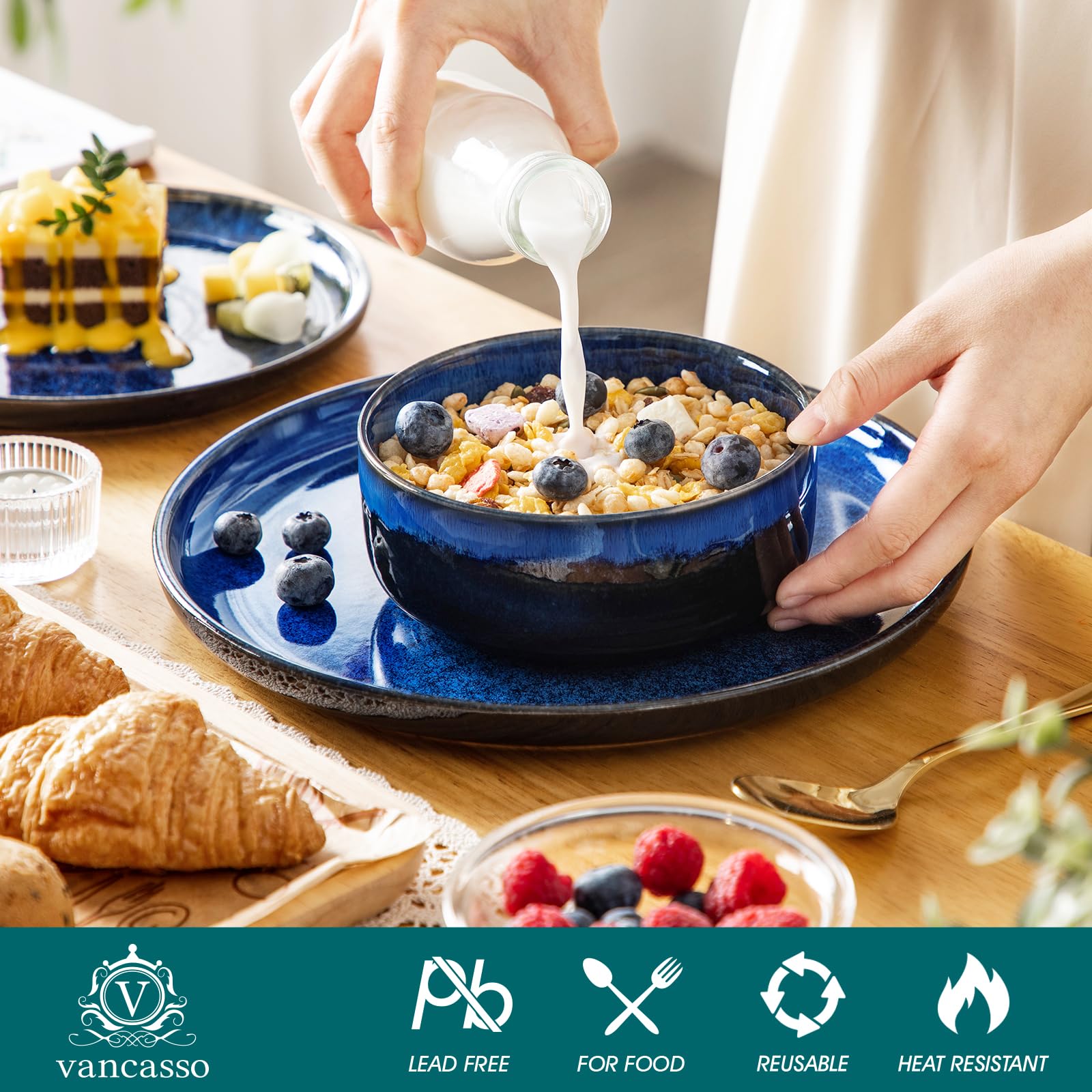 Vancasso Starry tazón cereal: gran capacidad para desayunos.