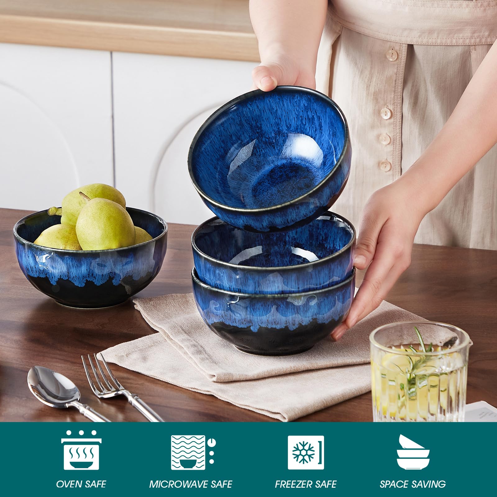 Tazón Starry de Vancasso para ensalada, colorido complemento para comidas rápidas
