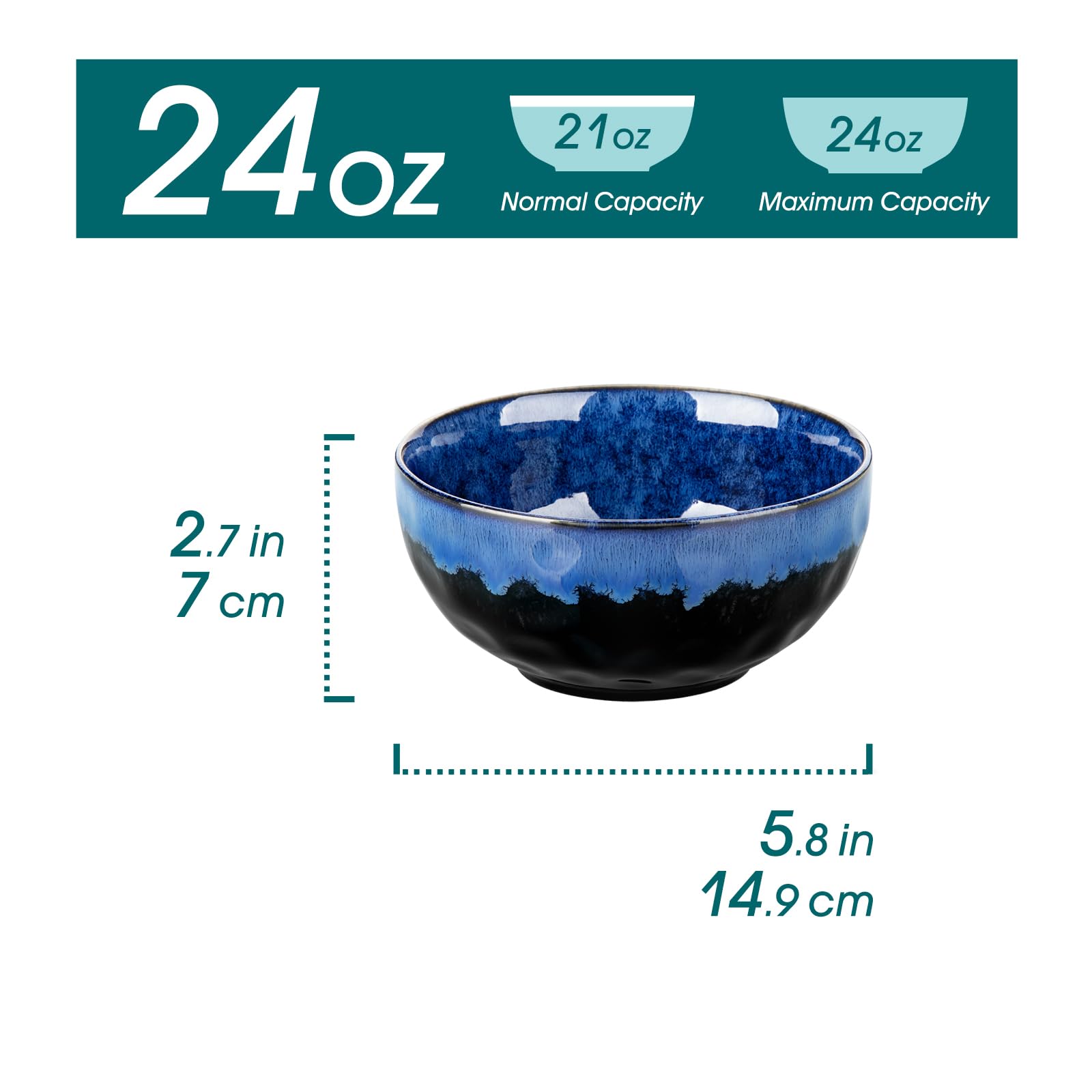 Tazón Starry de Vancasso ideal para pasta, porciones generosas y acabado azul encantador