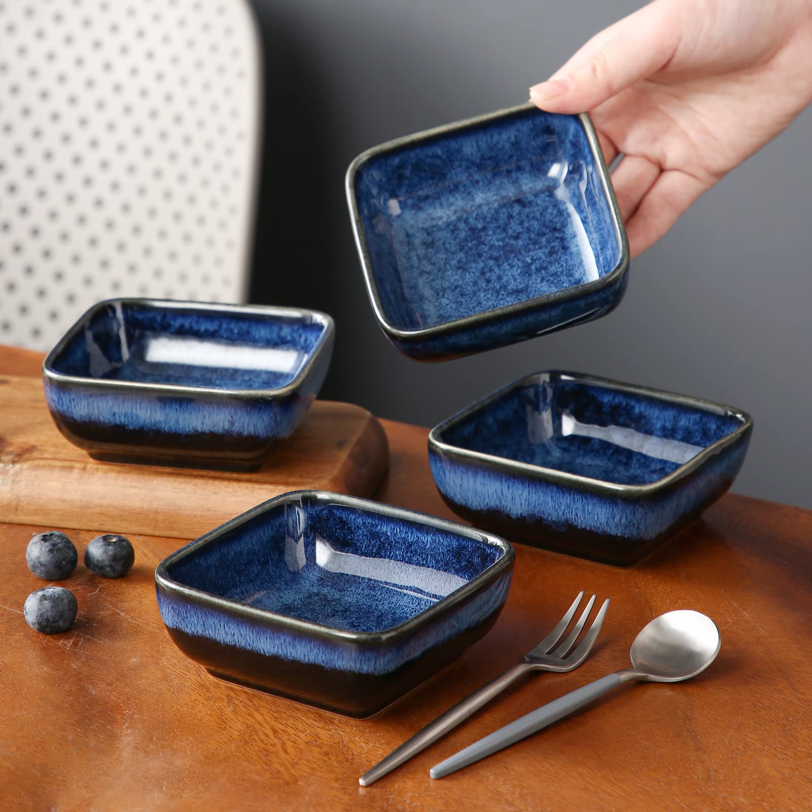 Vancasso Stern cuencos 6 onzas, juego de 4, ideales para servir aperitivos.