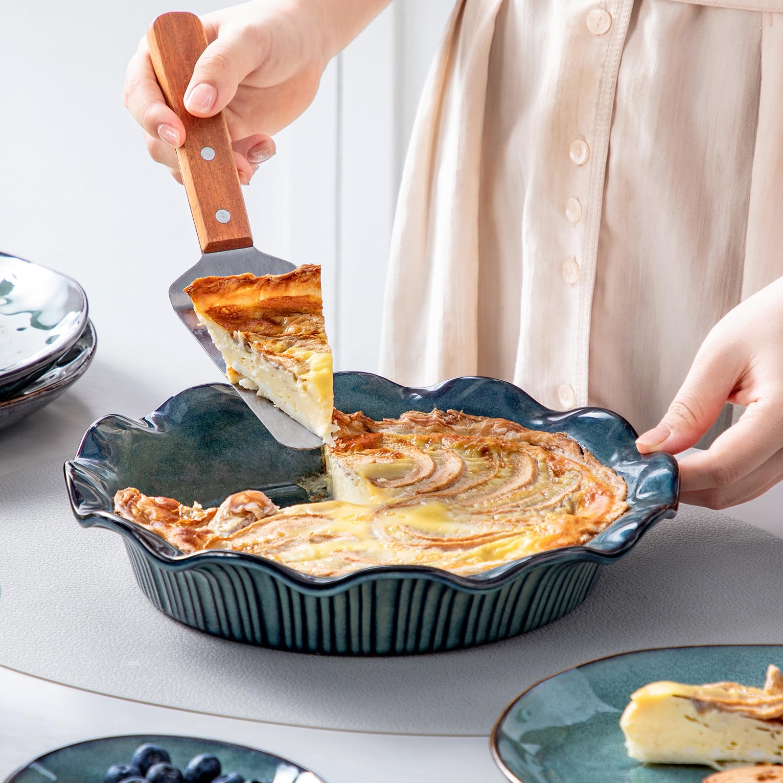 Vancasso Stern tono verde elegante combina con vajilla existente.