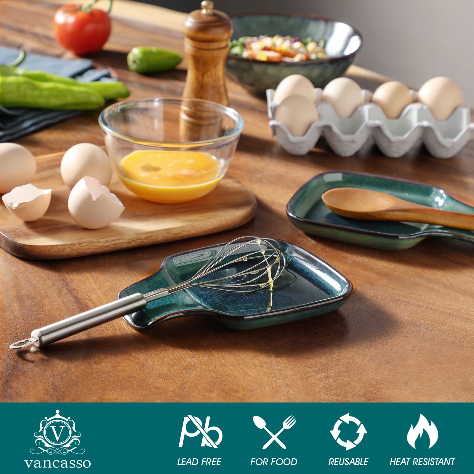 Vancasso Stern: diseño moderno verde horneado, añade estilo a la mesa y cocina.