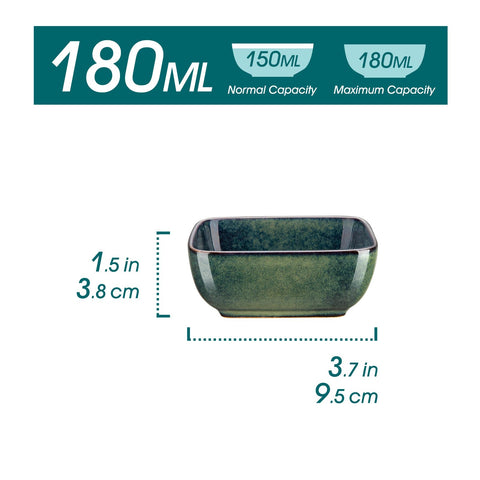 Vancasso Stern platos de aperitivo cuadrados verdes para porciones pequeñas