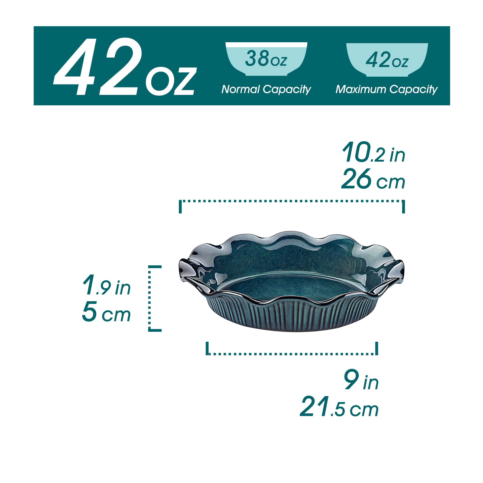 Vancasso Stern molde profundo para pie de 9 pulgadas, pasteles generosos.