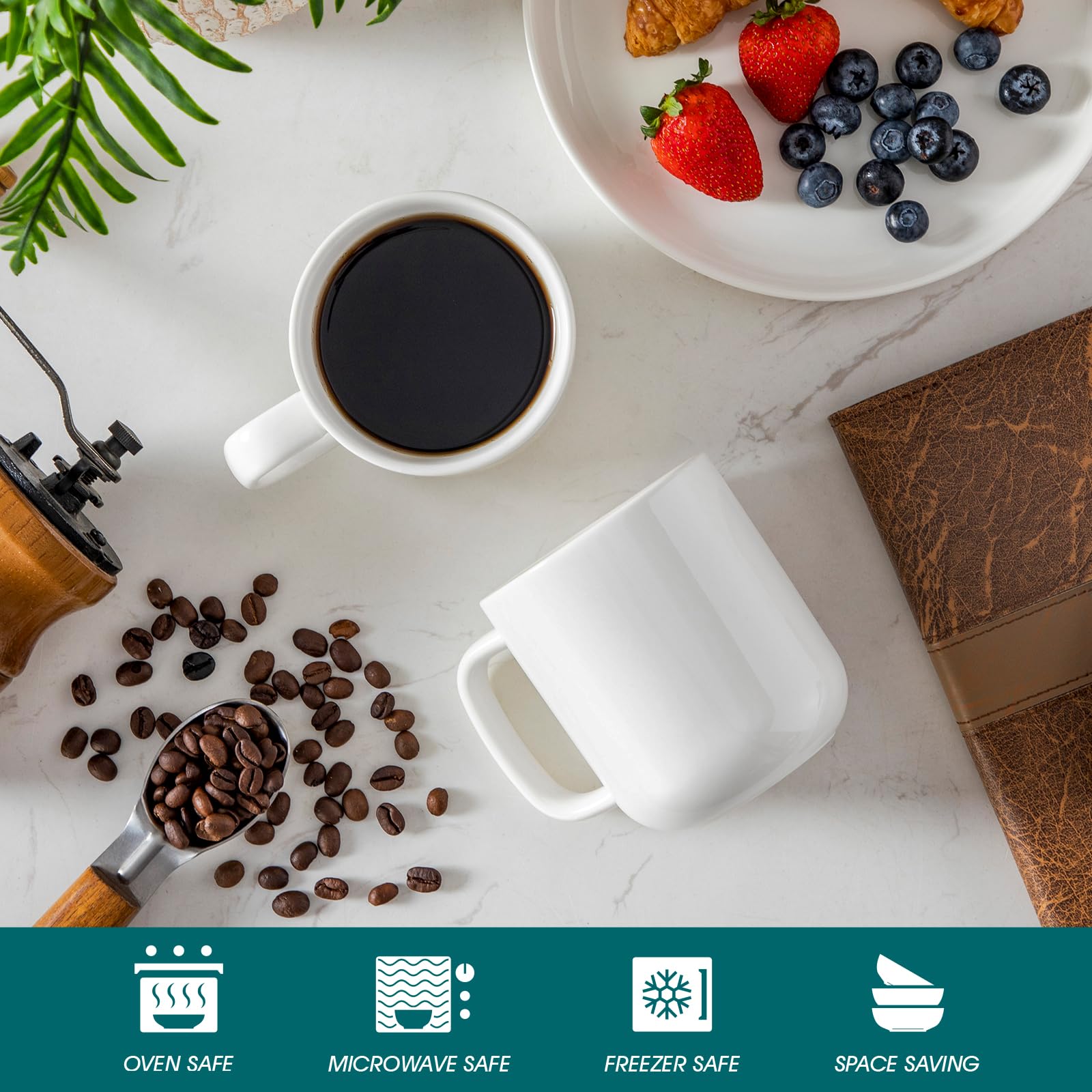 Taza Vancasso cafe-frio-ceramica-blanca-16oz, ideal para bebidas frías.