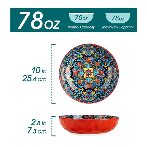 Tazones bohemios Vancasso con diseños coloridos para fiestas y presentaciones