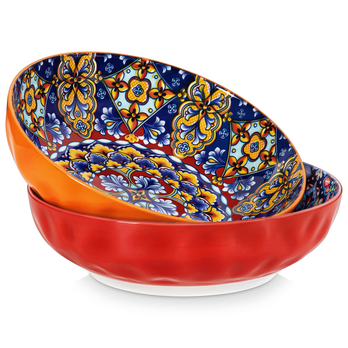 Tazones grandes Vancasso 78oz rojos para ensaladas abundantes