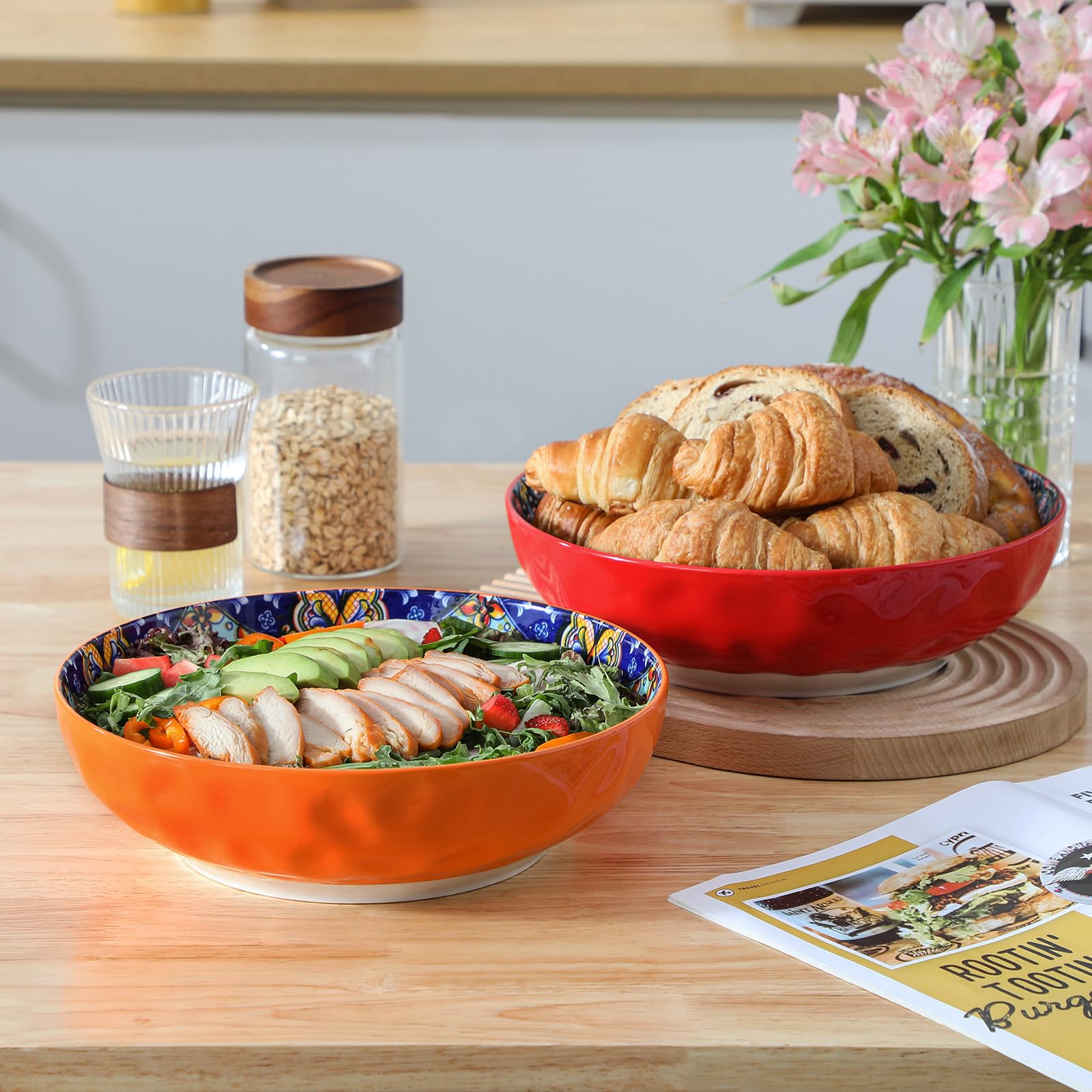 Uso versátil para ensaladas, fruta, pasta y cenas con estilo