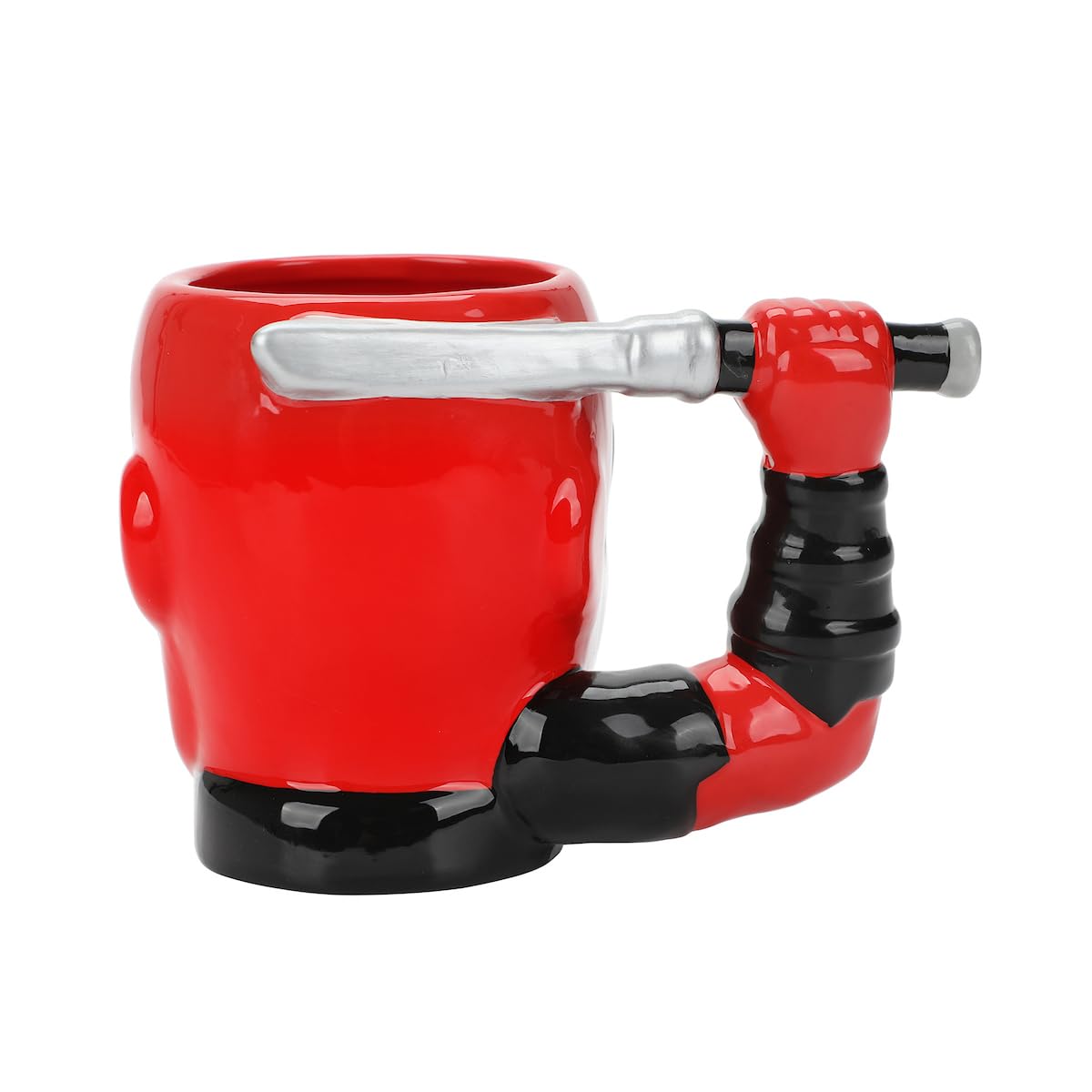 Taza Vandor Deadpool esculpida, apta para microondas para calentar bebidas.