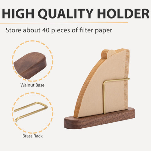 Capacidad para 40 filtros, ideal para sesiones de café prolongadas.