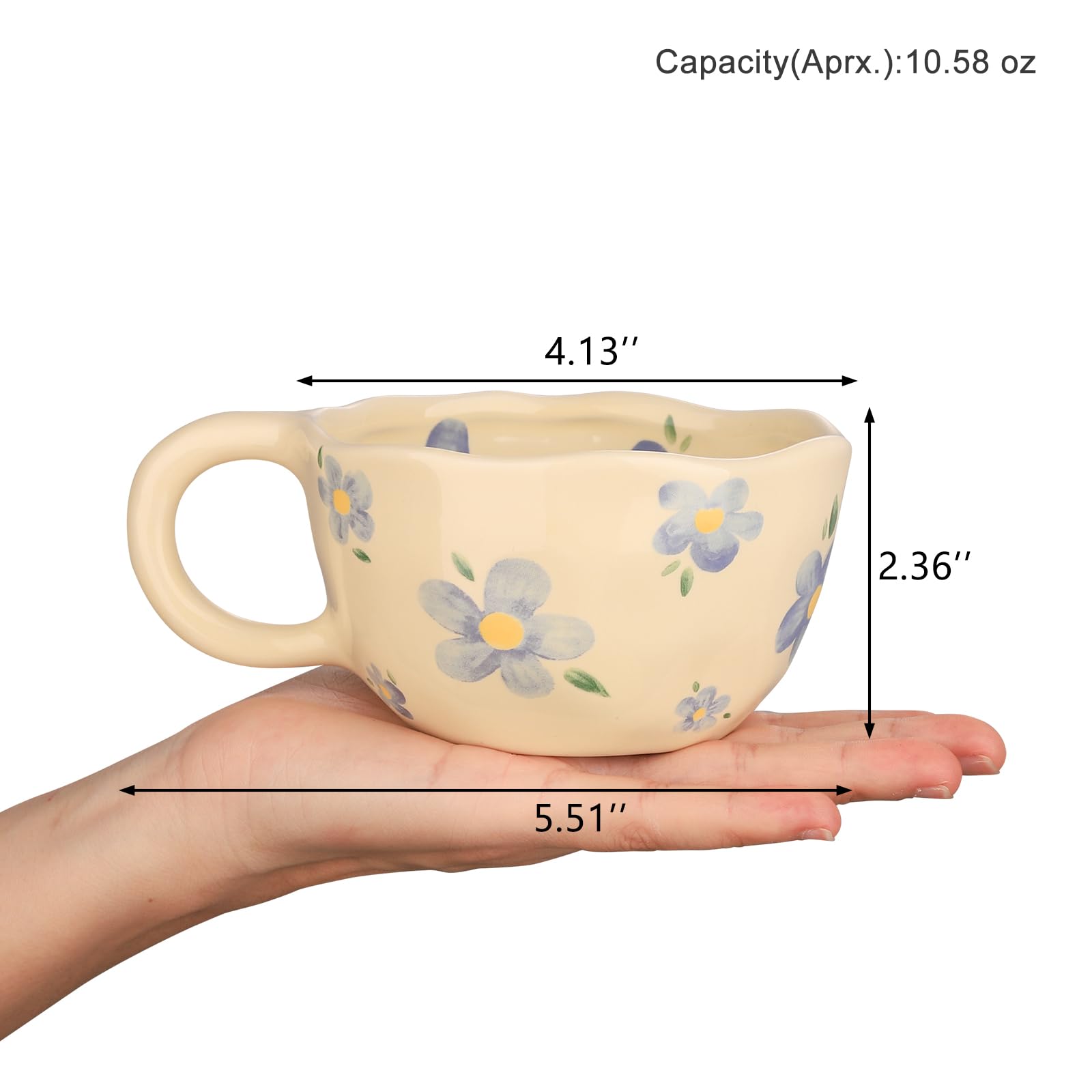 VanEnjoy taza cerámica, diseño retro, perfecta para té y leche.