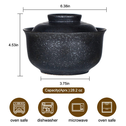 VanEnjoy tazón cerámica japonesa 25oz, perfecto para sopas abundantes