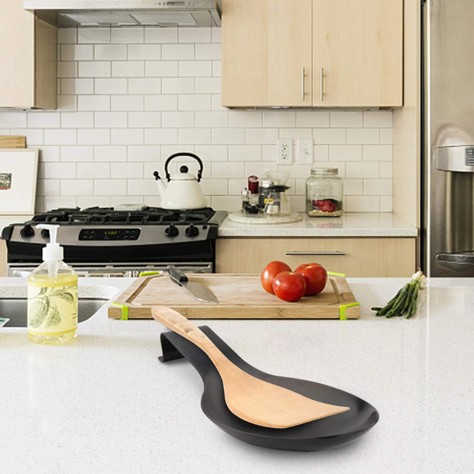 Descanso con acabado mate VanlonPro, soporte elegante para utensilios de cocina.