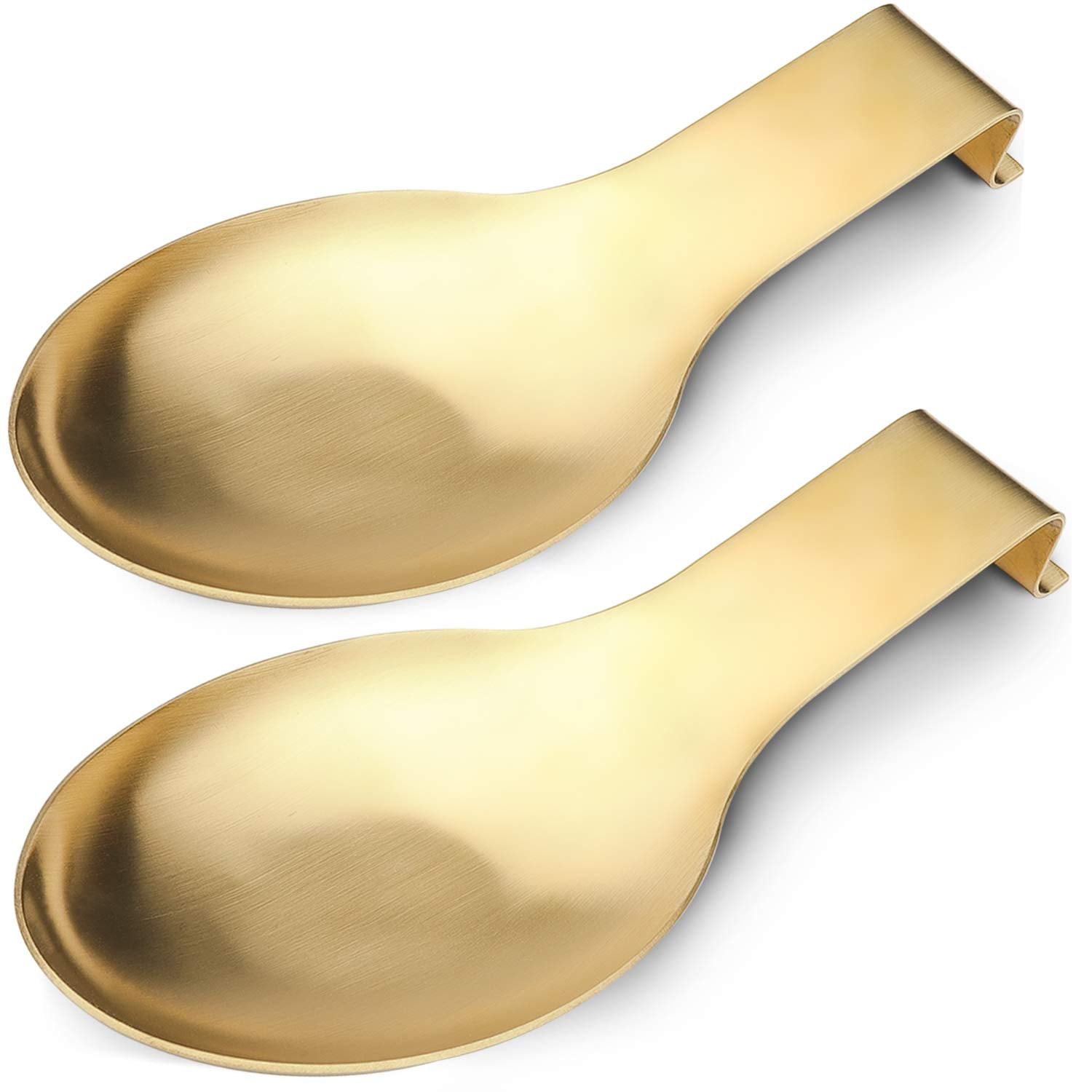 VanlonPro reposacucharas en acero inoxidable dorado, dos piezas, para ordenar utensilios