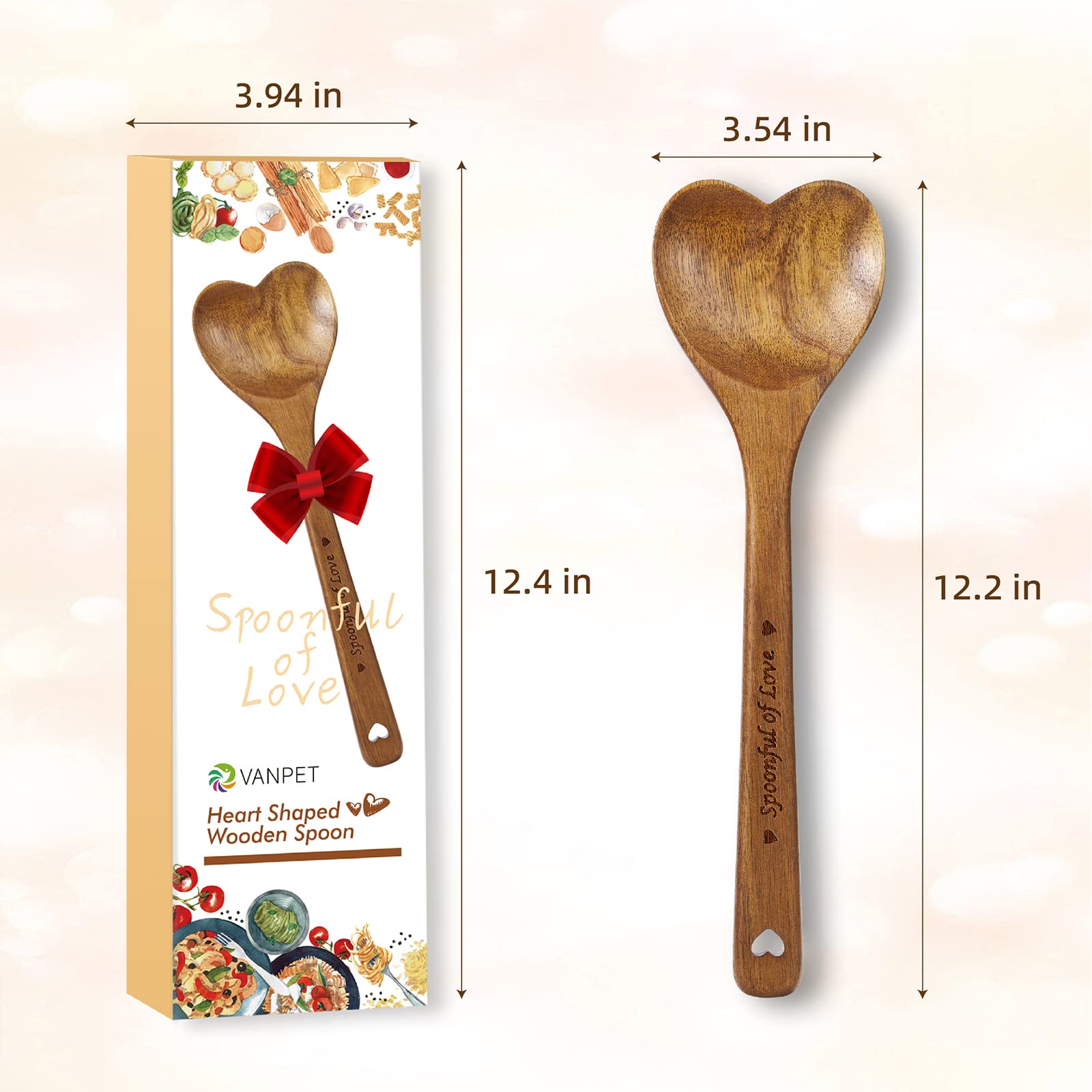 Diseño romántico de corazón para exhibir y guardar en la cocina VANPET.