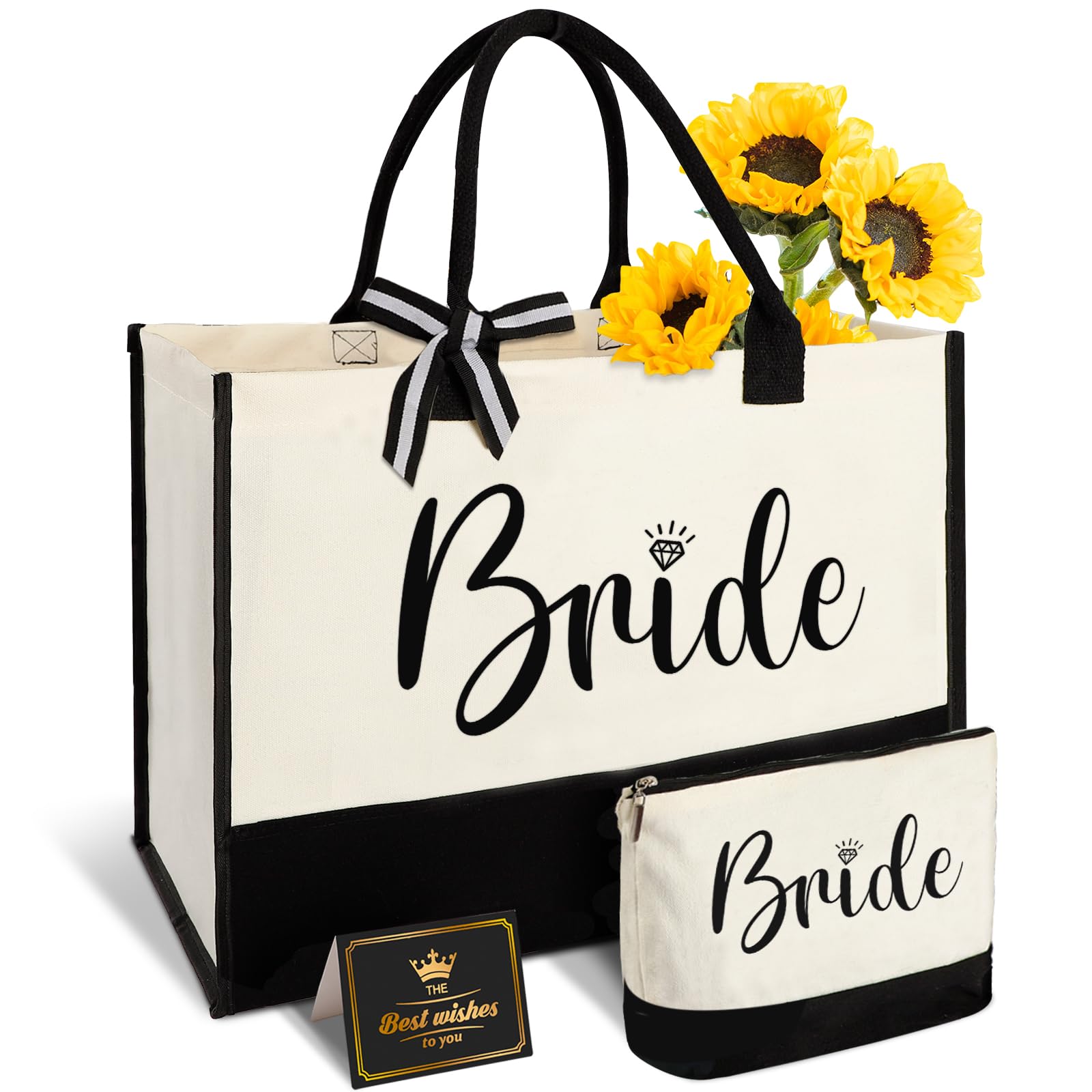 Vanqruo bolsa tote para novia, espaciosa y elegante para la ocasión