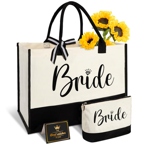Vanqruo bolsa tote para novia, espaciosa y elegante para la ocasión