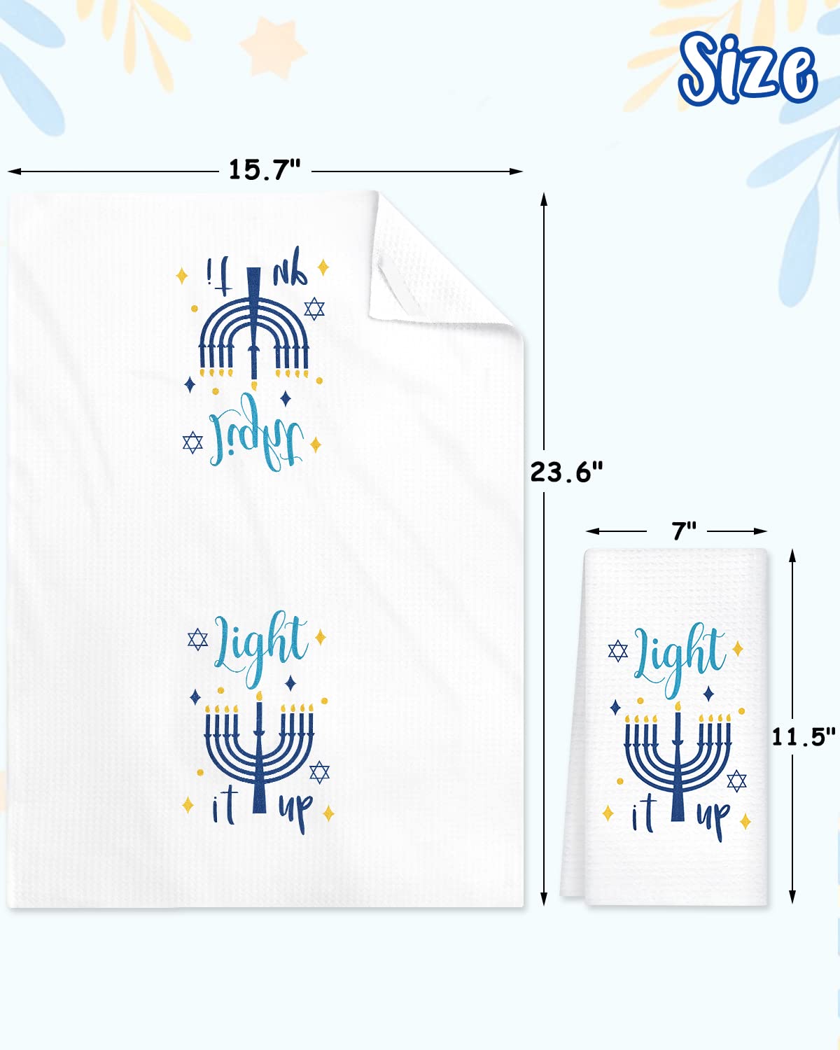Toallas Vansolinne en colores vivos para decorar la cocina Hanukkah