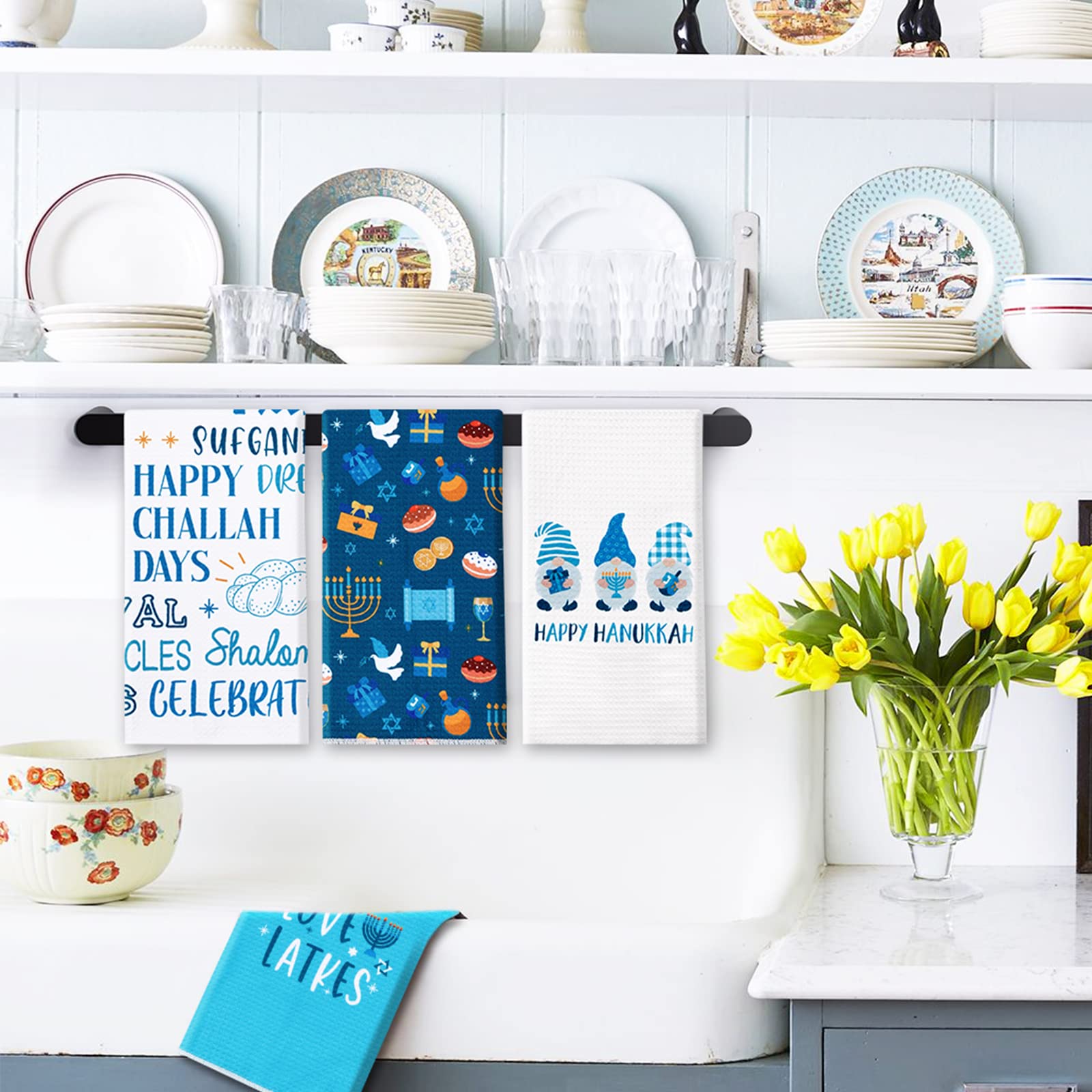 Vansolinne toallas januca con estampado estrella, decoran la cocina