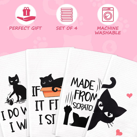 Toallas Vansolinne con diseño de gatos para decorar y secar