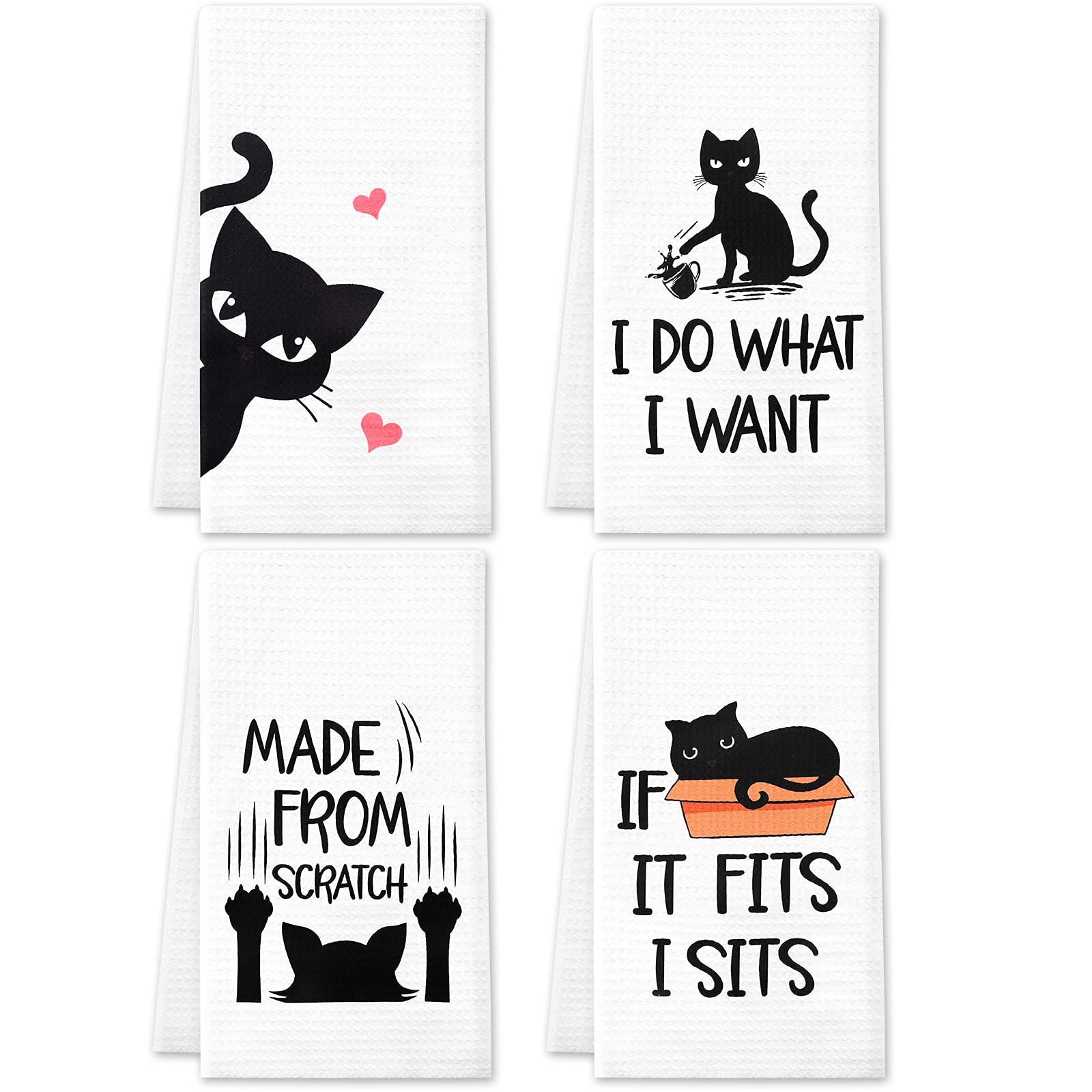 Toallas Vansolinne con diseño de gatos divertidos para secar platos con estilo.
