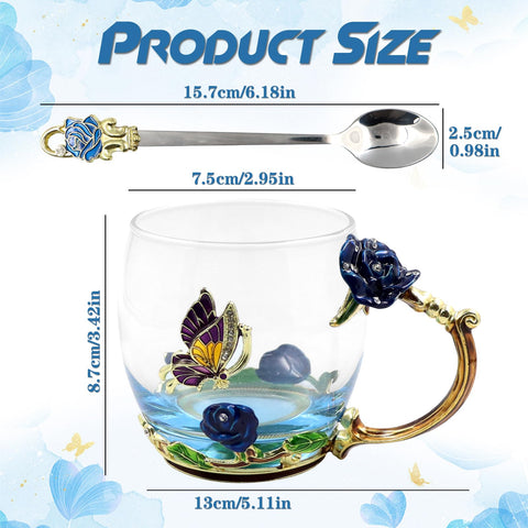 Vaso de café VANUODA Enamels de cristal, uso versátil 2-en-1