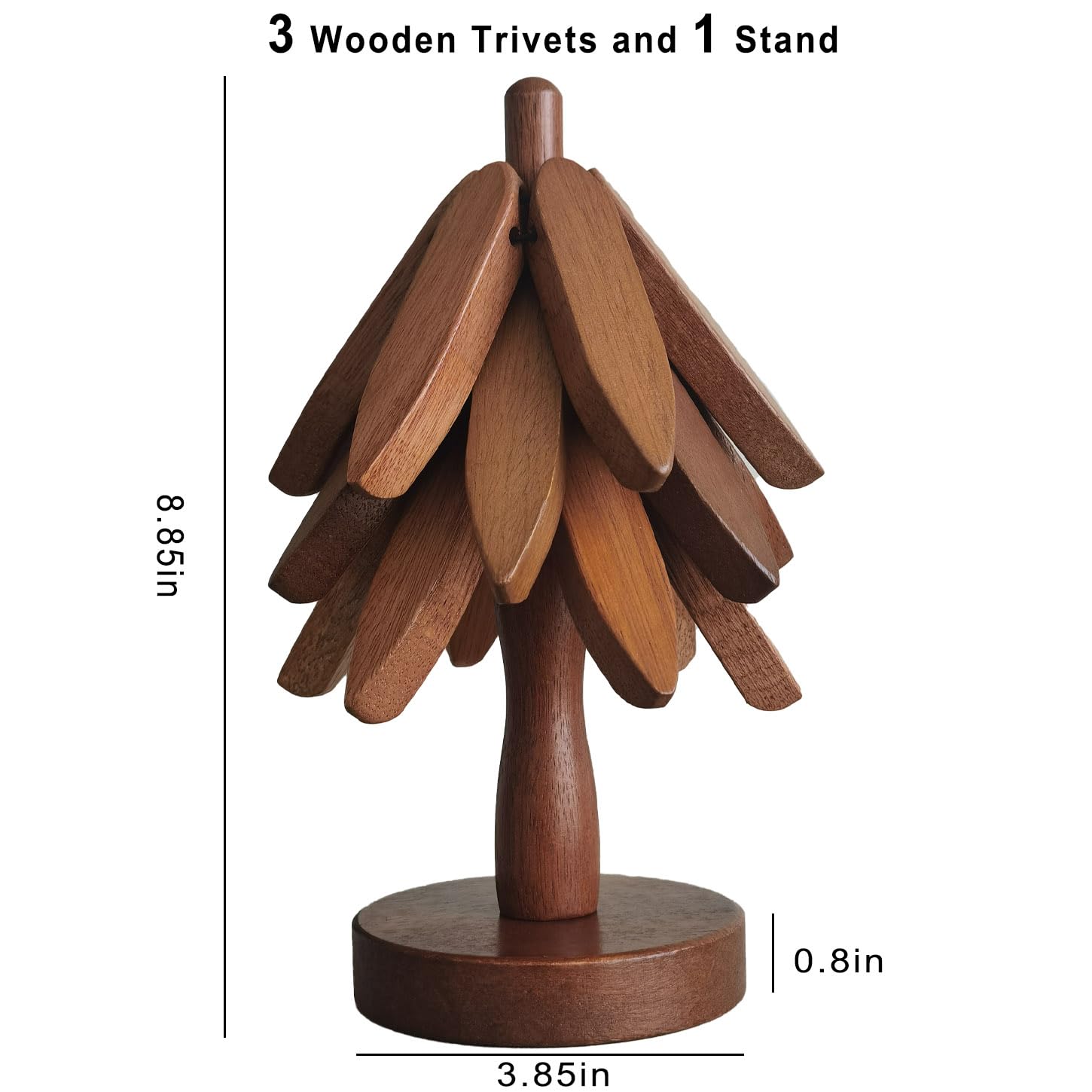 Conjunto VANWYCHEN de tres arbol-trivet, diseño entrelazado para uso rapido.